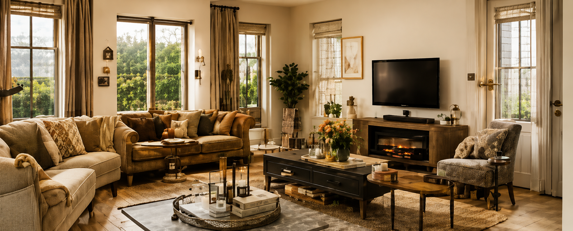 Cozy living room placeholder for the future Wilmington stay.